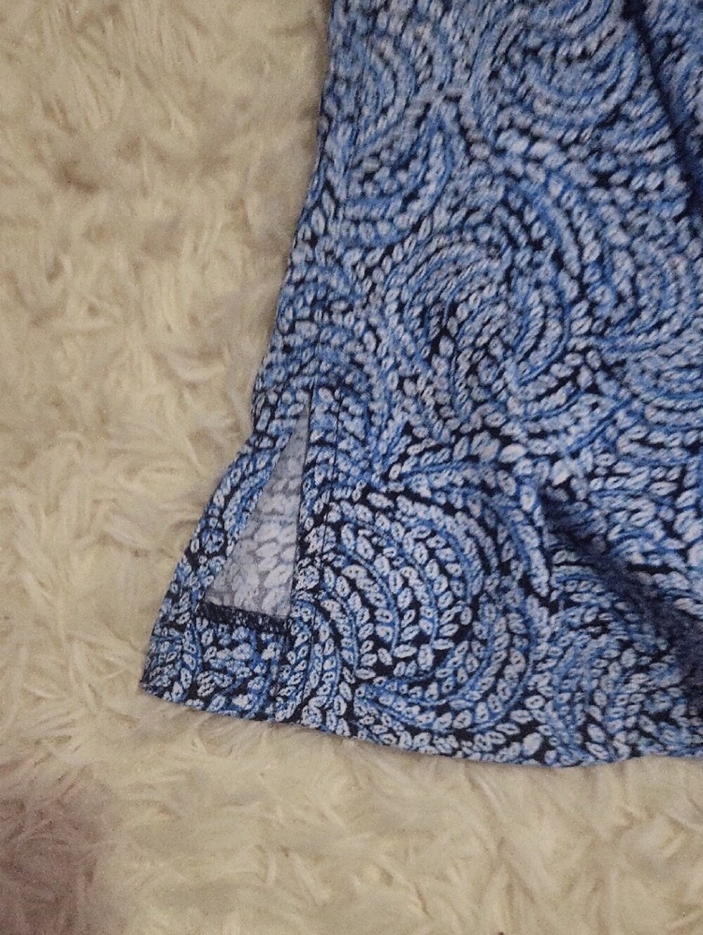 Michael Kors Blue Printed Wide-Leg Pull-On Pants - Picture 3 of 9